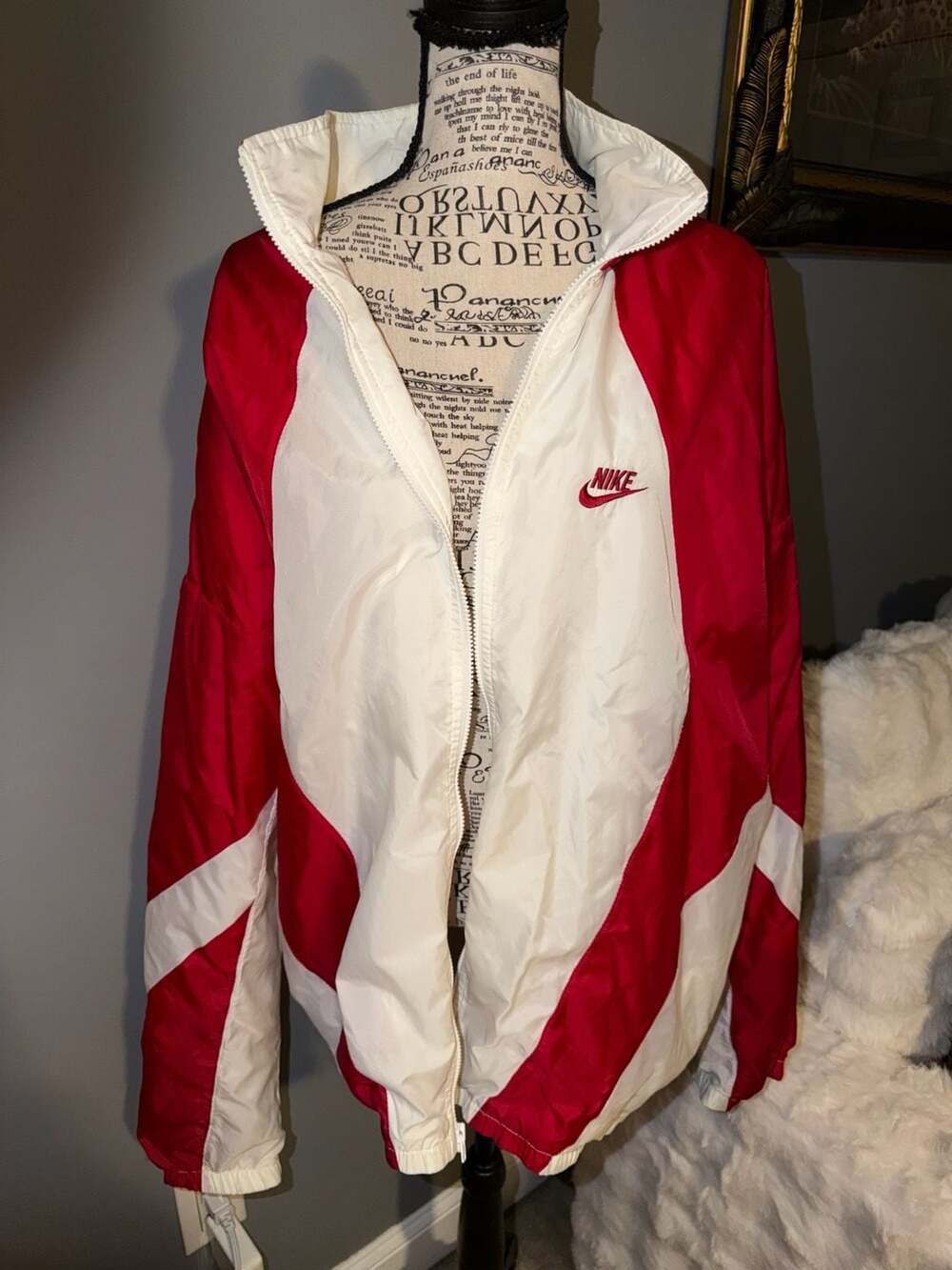 Vintage 90s Nike Colorblock Windbreaker Jacket Red White
